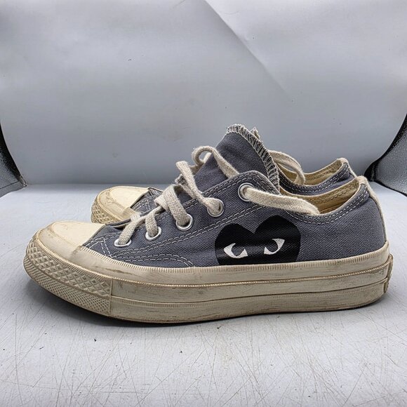 Converse Comme Des Garcons CDG PLAY x Chuck 70 Womens Sz 5 Low Steel Grey Shoes - Picture 12 of 13